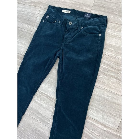 AG Adriano Goldschmied The Slit Cigarette Jesns Corduroy Dark Green - Picture 2 of 6